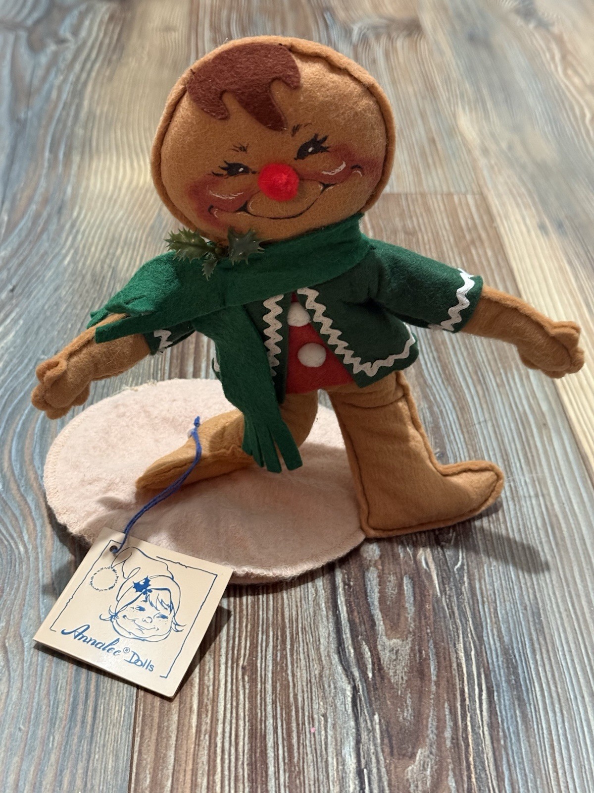 New Annalee Christmas Gingerbread 9”Man Boy 1993 Poseable USA