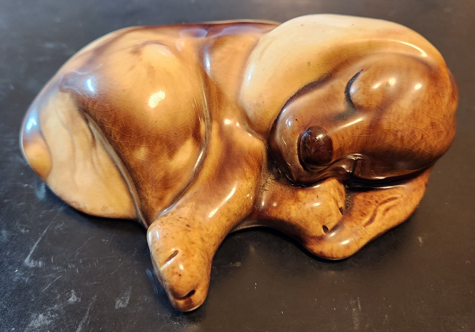 Vintage Ceramic Sleeping Puppy \