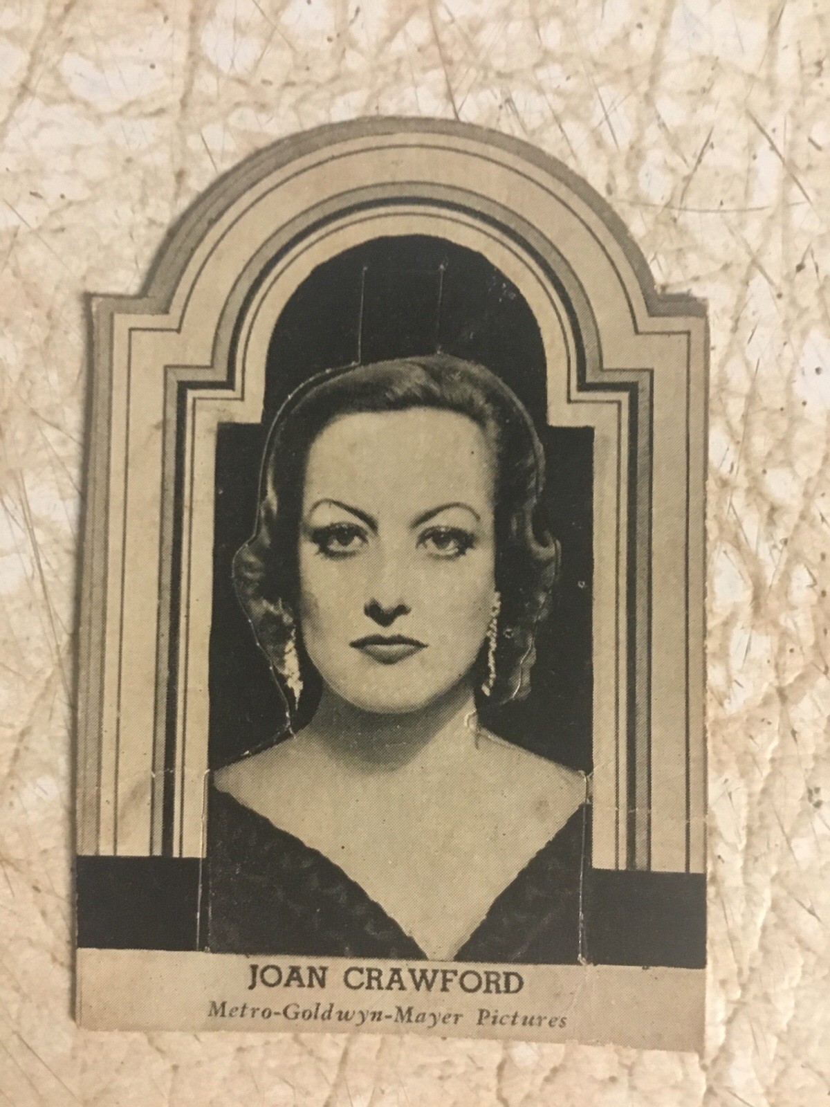1930's Art Deco Publicity Card Metro Goldwyn Mayer Pictures JOAN CRAWFORD RARE
