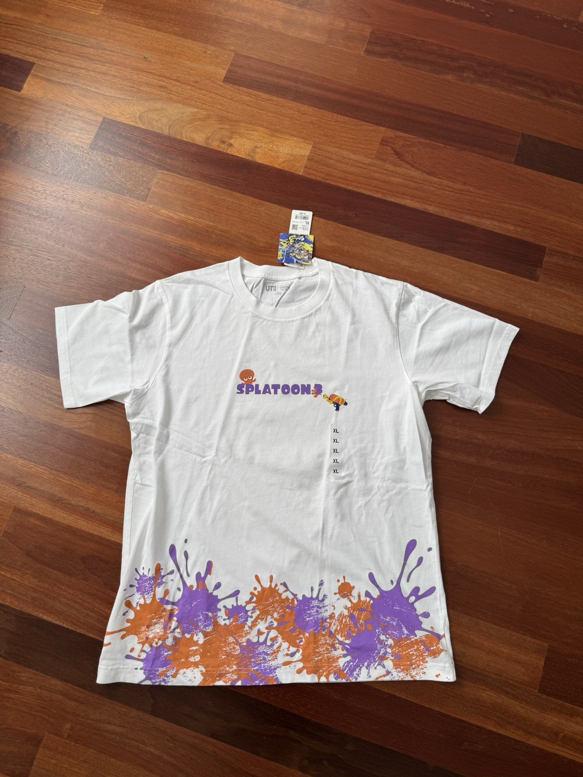 NEW SPLATOON 3 T-Shirt White Ink Splash Graphic Design Size XL Extra Large