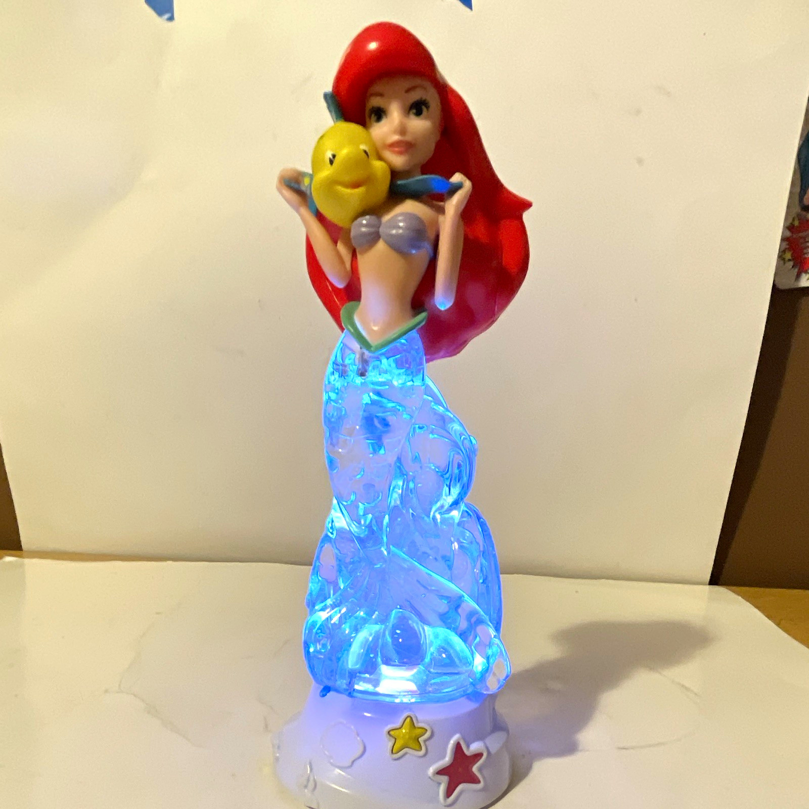 Rare Disney The Little Mermaid Ariel & Flounder Light N Sparkle Tara toys works
