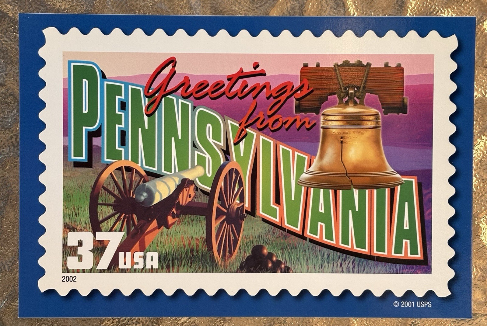 USPS Greetings From America PENNSYLVANIA 50 States Post Card 4x6 2001
