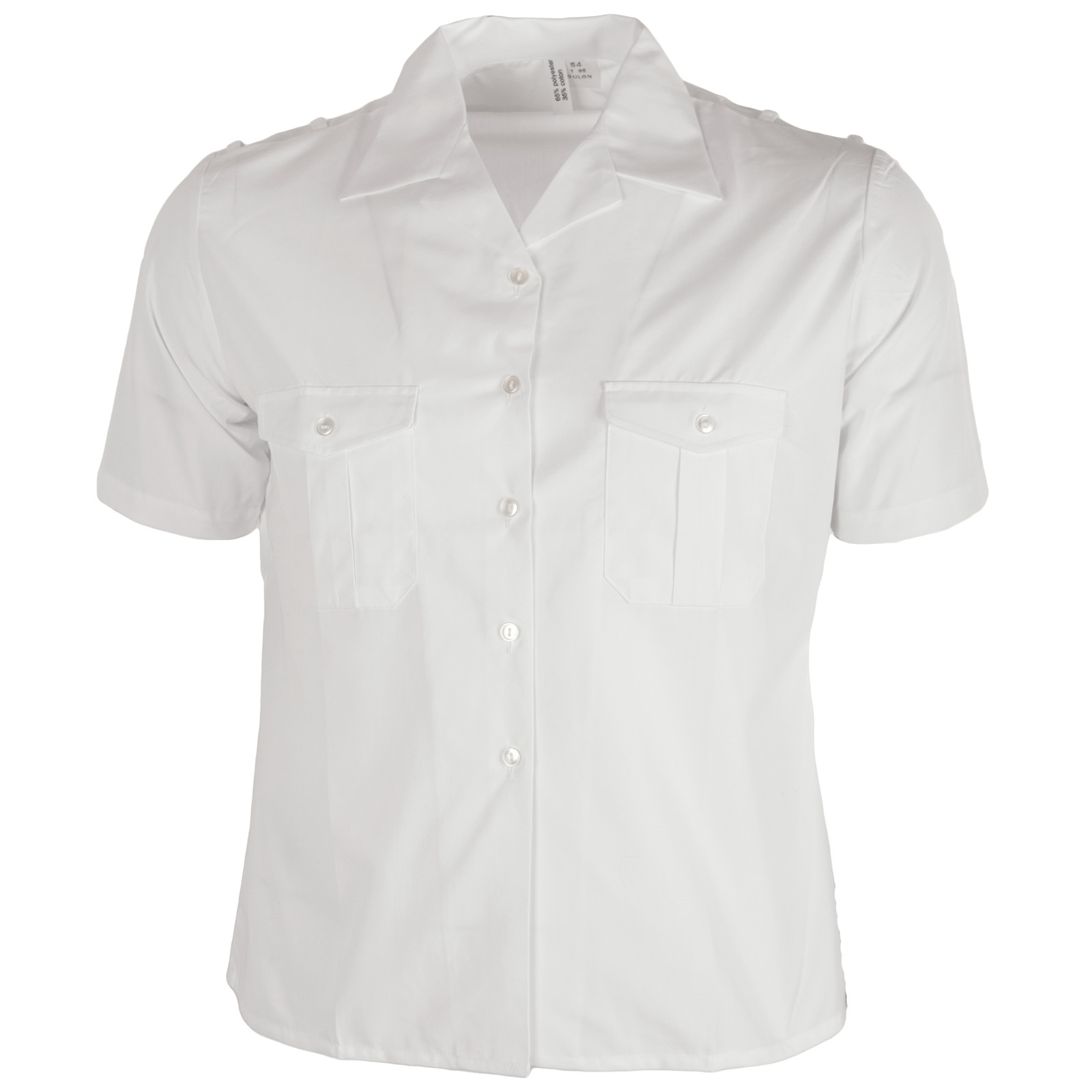 French Navy White Toulon Dress Shirt Size 54 Anchor Insignia Military Surplus