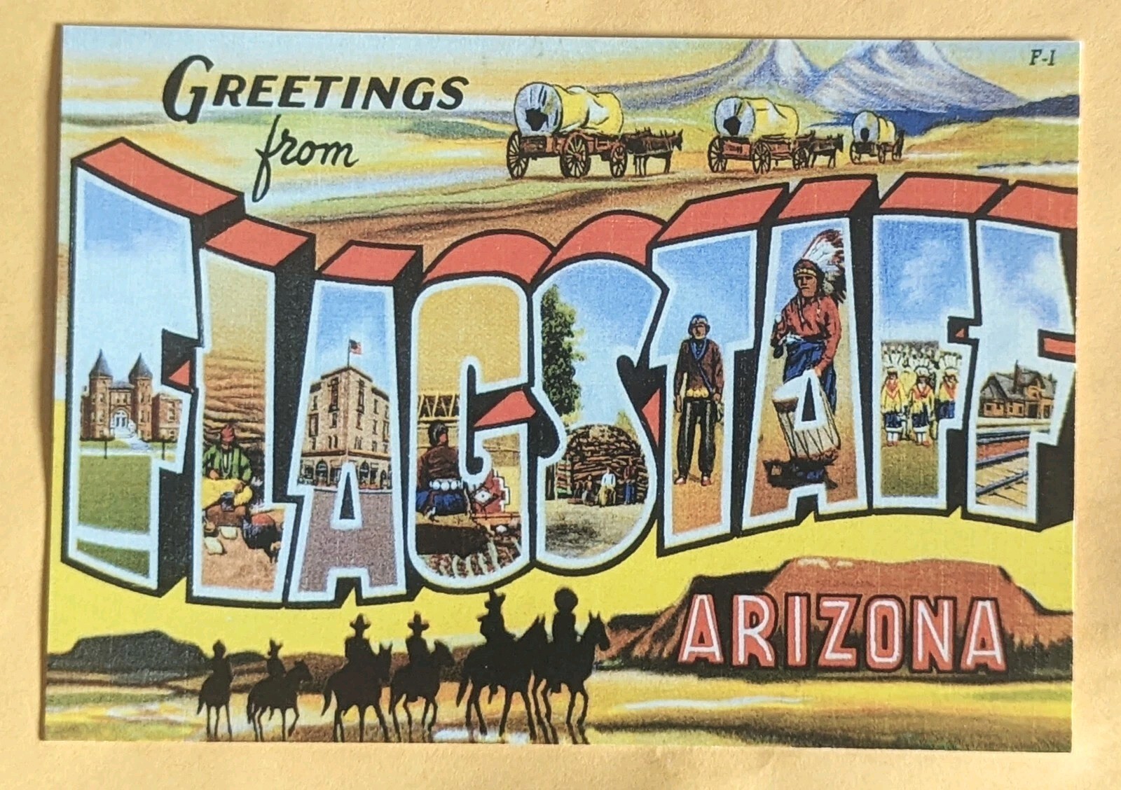 Postcard AZ: Greetings From Flagstaff. Arizona 