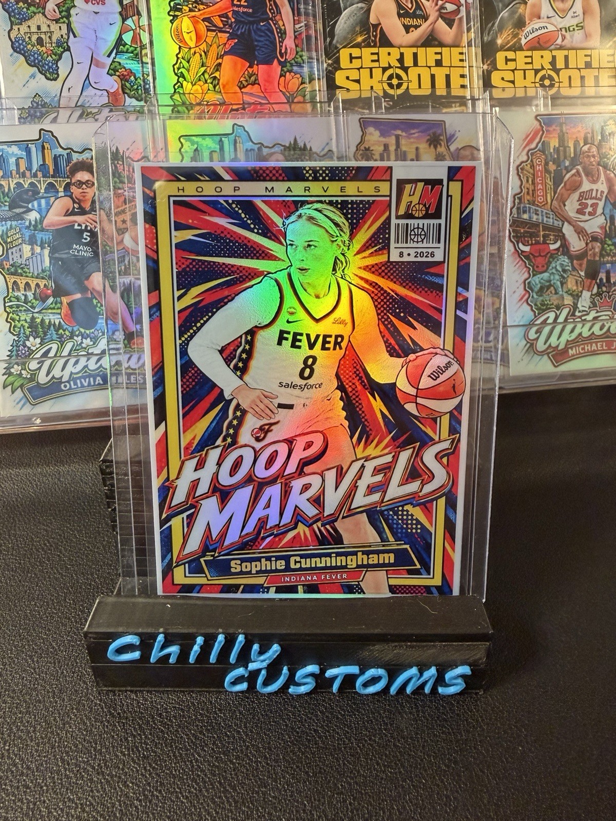Chilly Customs Hoop Marvels Sophie Cunningham Indiana Fever Refractor Card