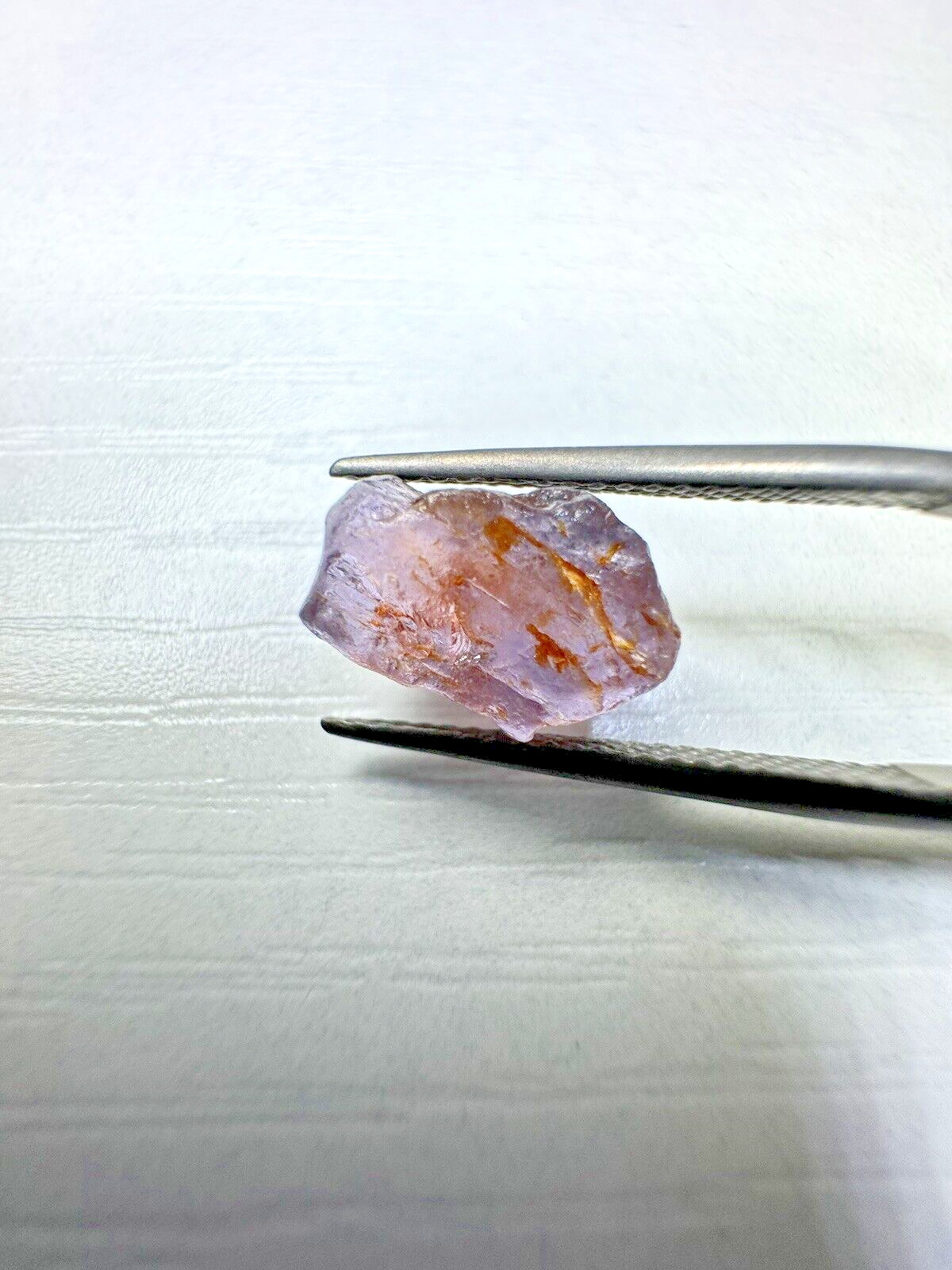 Sapphire *rare* peach purple  clean faceting rough gemstone Tanzania 4.63 carats