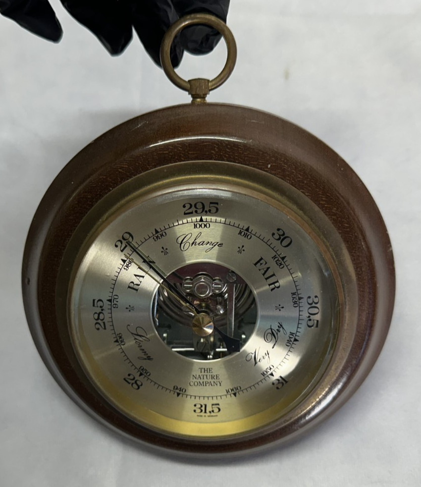 VTG The Nature Company Wood Wall Barometer Nautical-Made in Germany - USED/WORKS