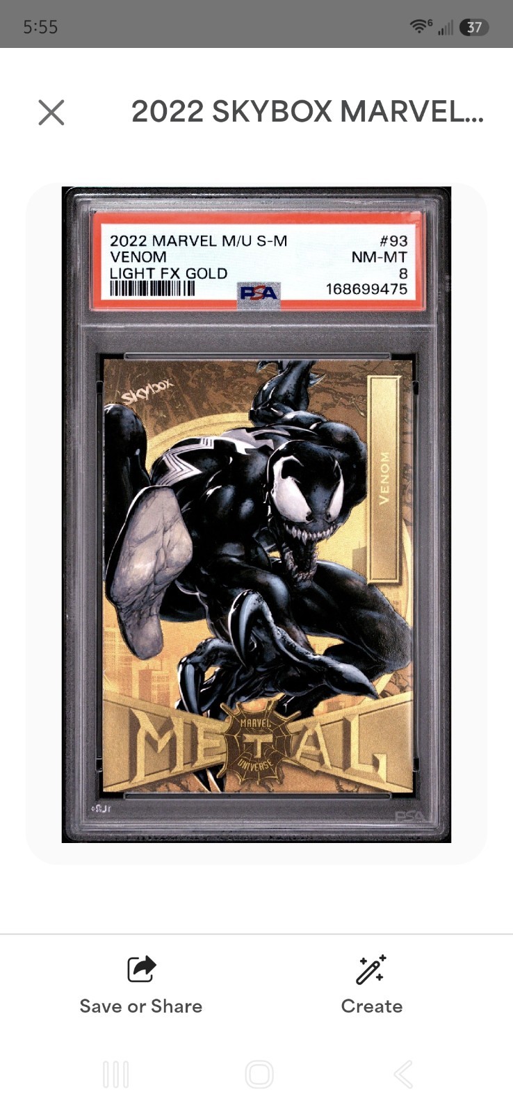 Venom - 2022 Upper Deck Marvel Metal Universe Spider-Man #93  Turquoise Light Fx