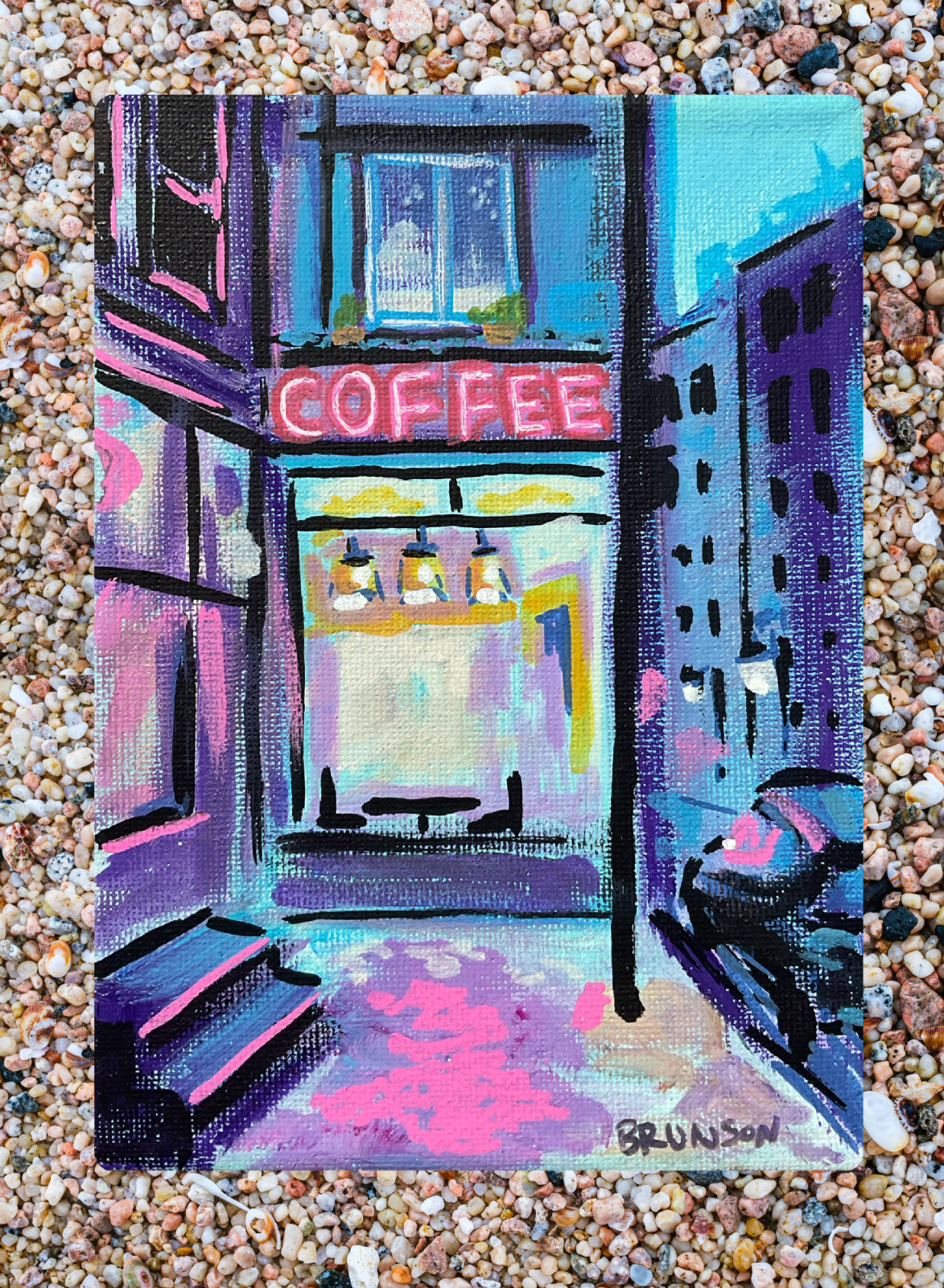 ACEO Art Card PRINT of Hand Painted & Signed Acrylic Original 3.5inx2.5in