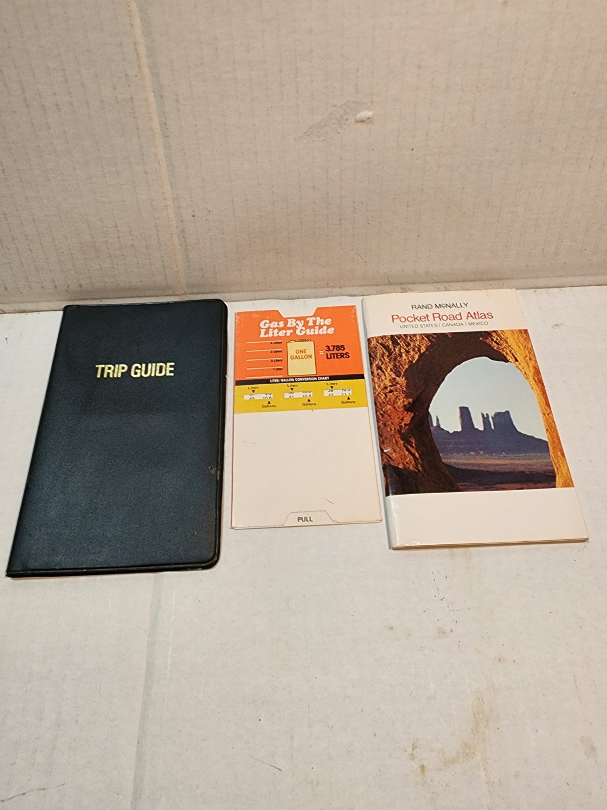 Vtg Rand Mcnally Pocket Road Atlas Liter To Gallon Conversion Chart Trip Guide