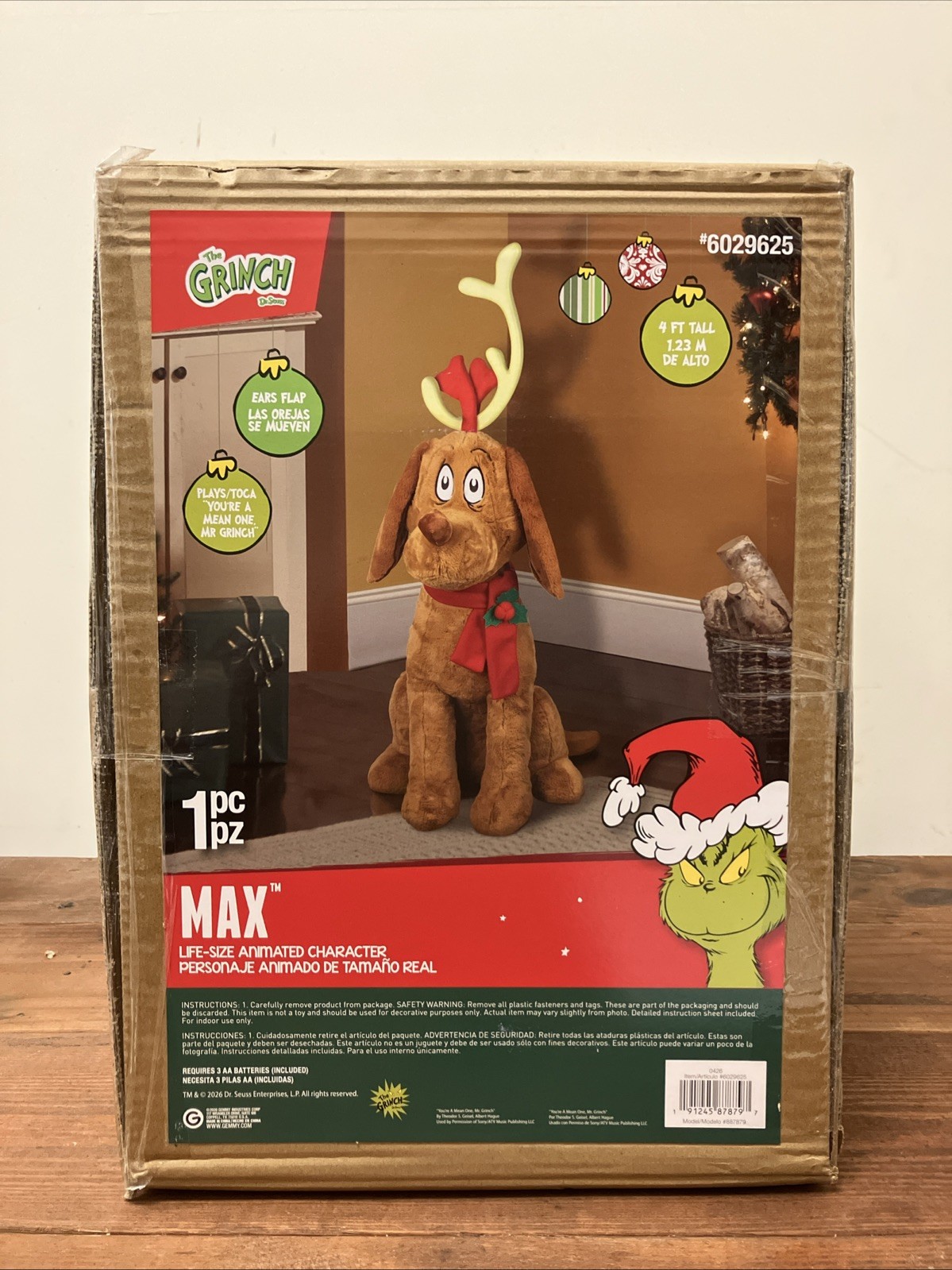 4 Ft Max From The Grinch Animated Musical Christmas Animatronic Dog Decor NEW