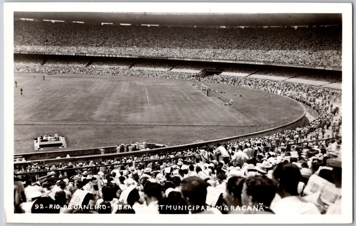 Vintage Postcard Rio De Janeiro Brasil Brazil Soccer Stadium Municipal Maracana