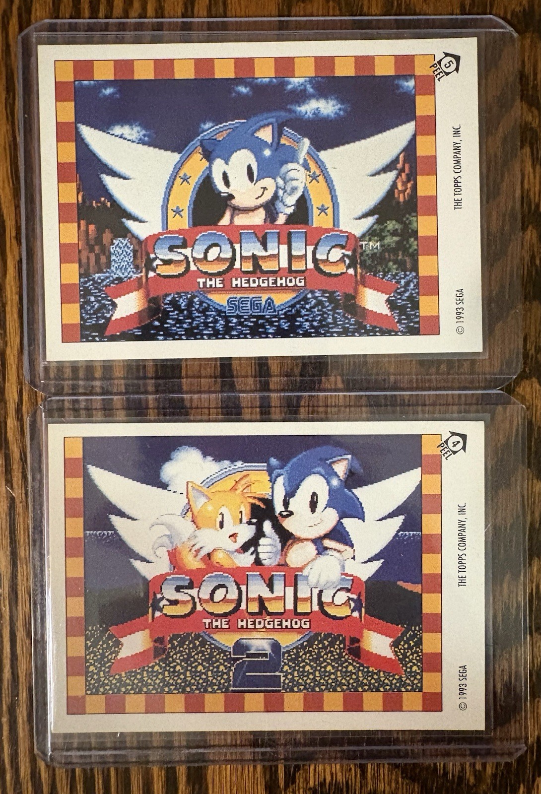 1993 Topps SEGA Sonic the Hedgehog Sticker Lot (#4 and #5) Unpeeled