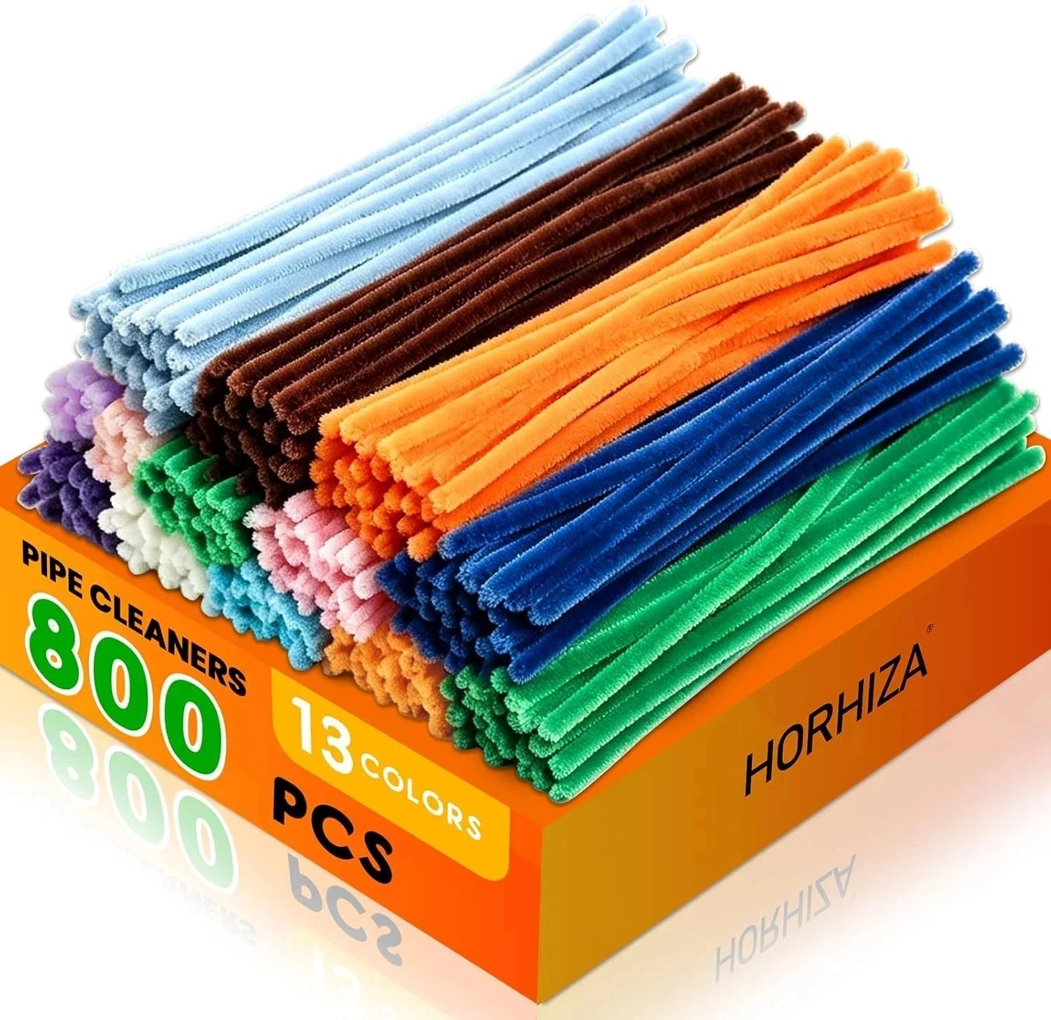 800 PCS 13 Colors Pipe Cleaners | Pipe Cleaners Bulk for Crafts, Multi-Color Ch