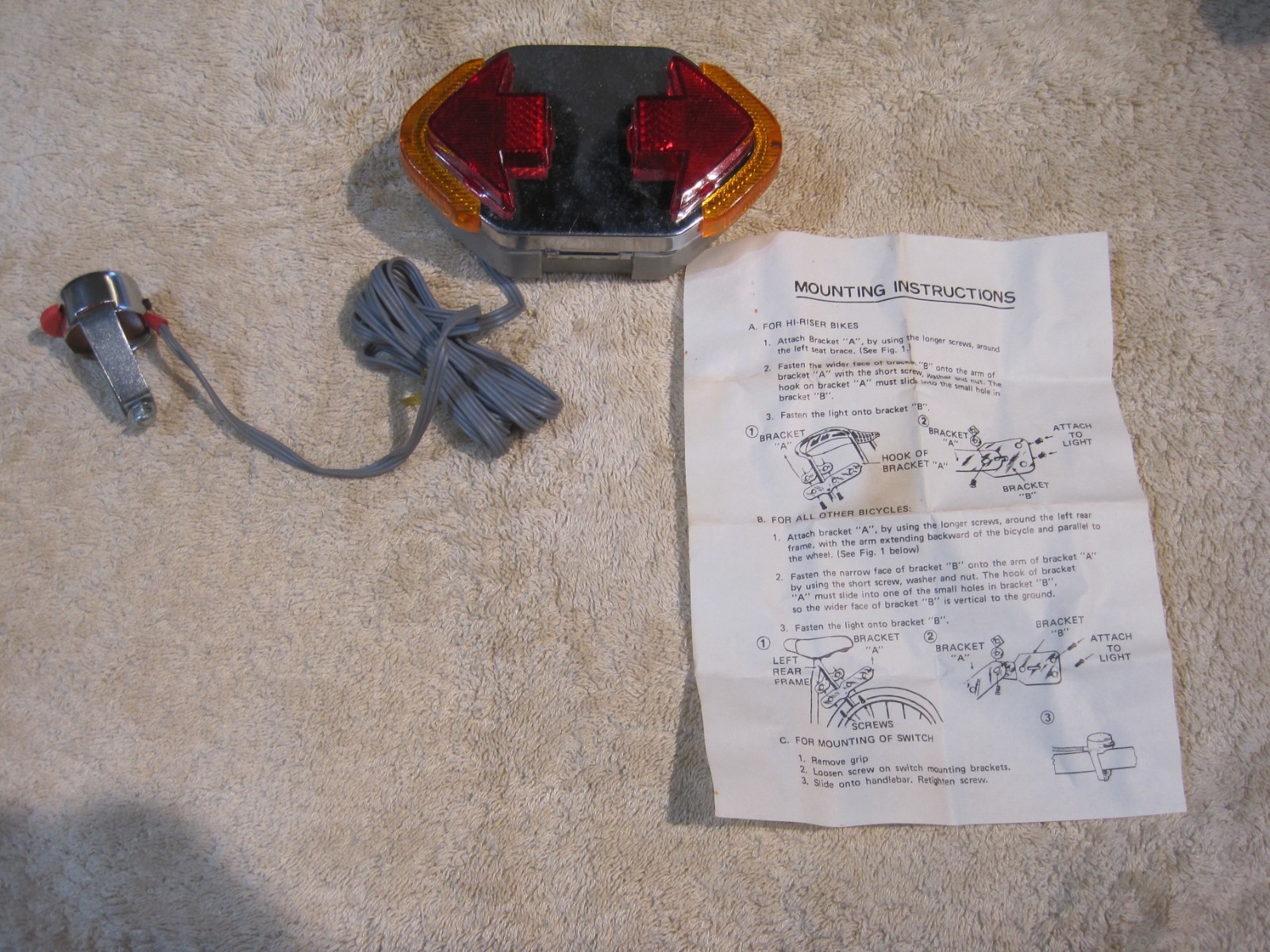 Vintage Bicycle Turn Signal New Old Stock