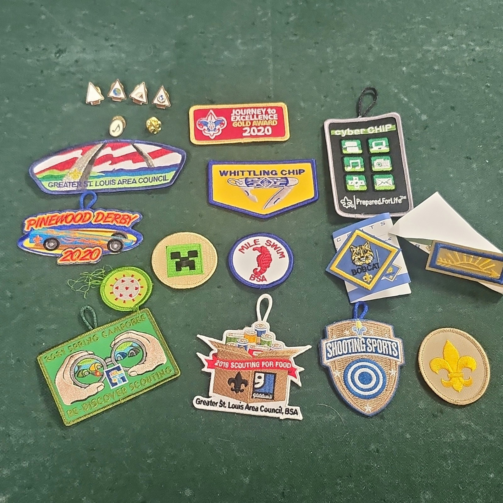 BSA Boy Scouts Mixed Lot Patches & Pins Whittling/Cyber Chip 2019-2021