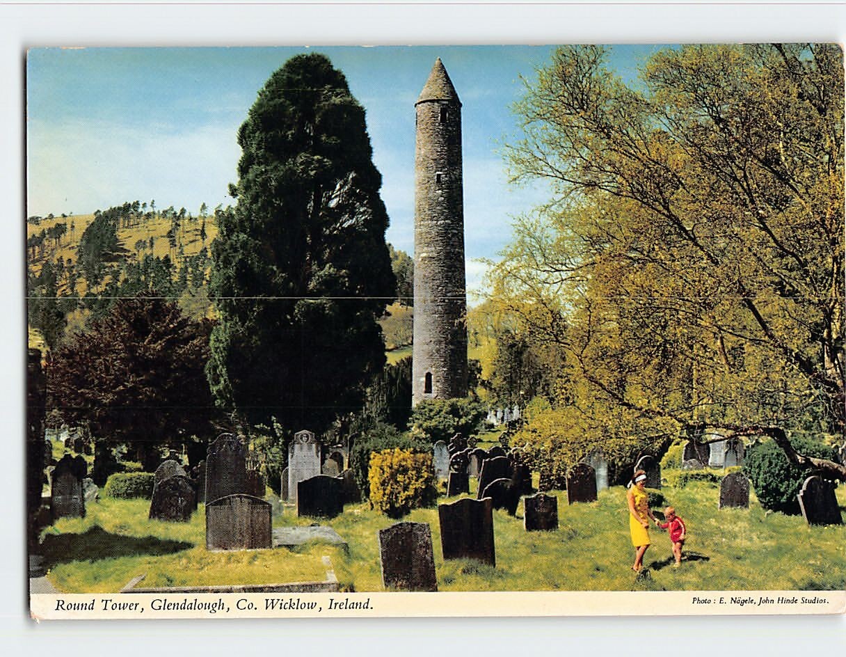 Postcard Round Tower Glendalough County Wicklow Ireland