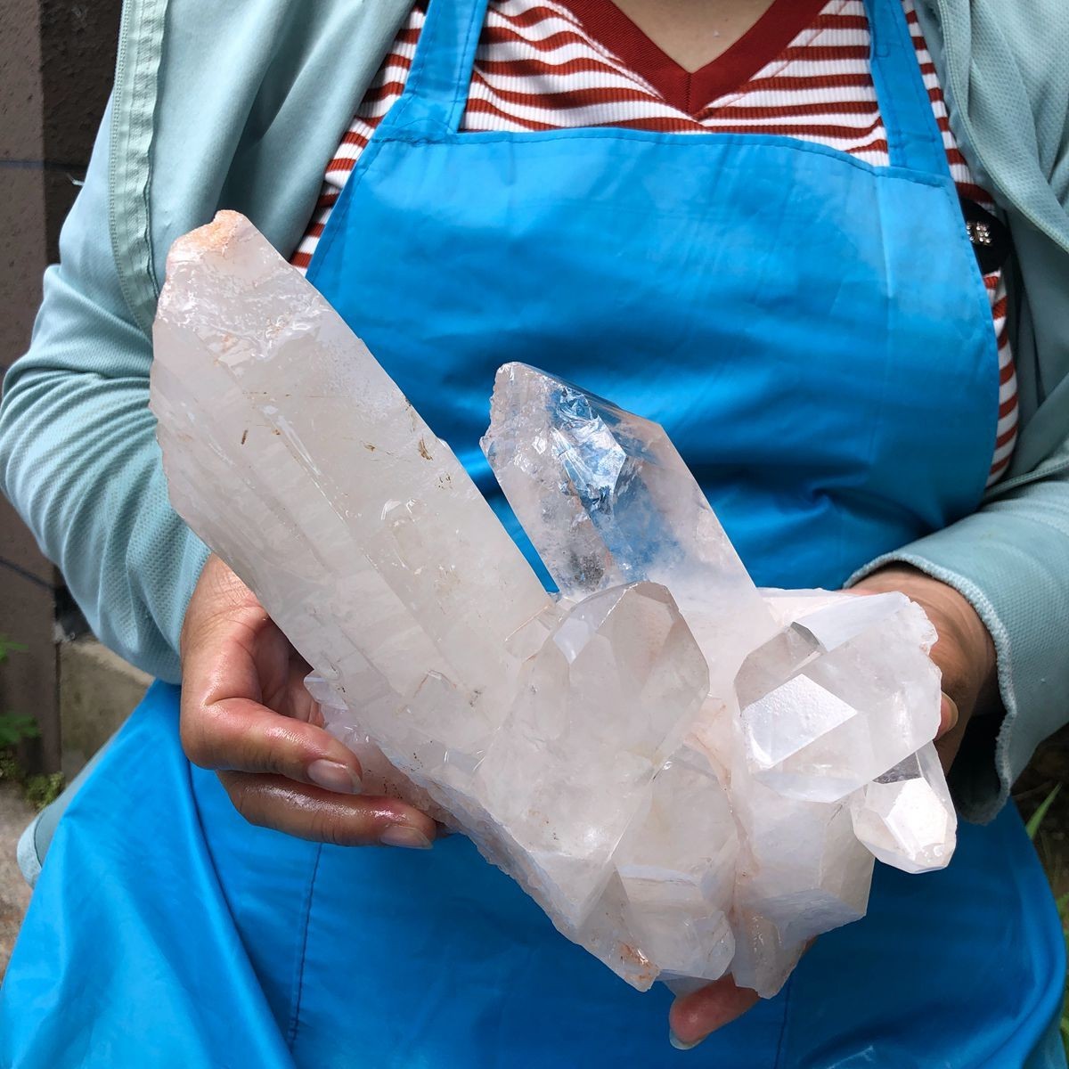 4.33 LB Natural Clear Quartz Cluster Crystal Cluster Mineral Specimen Heals 6602