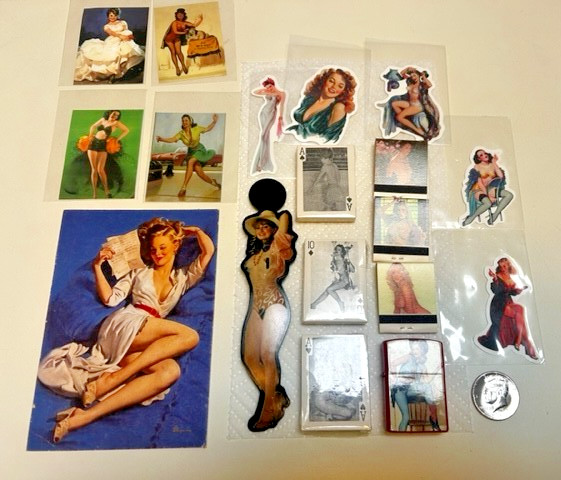 Vintage LOT  erotica , Cards  Pinup lighter, post card, Penthouse Swizzle RISQUE