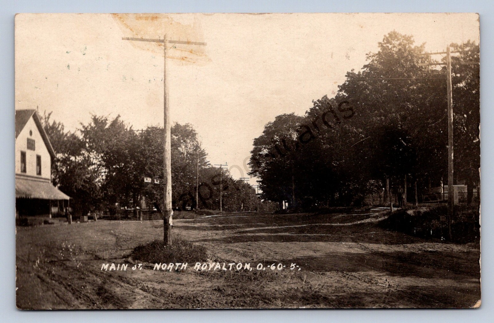 J87/ North Royalton Ohio RPPC Postcard c1910 Main Street Stores Homes  1934