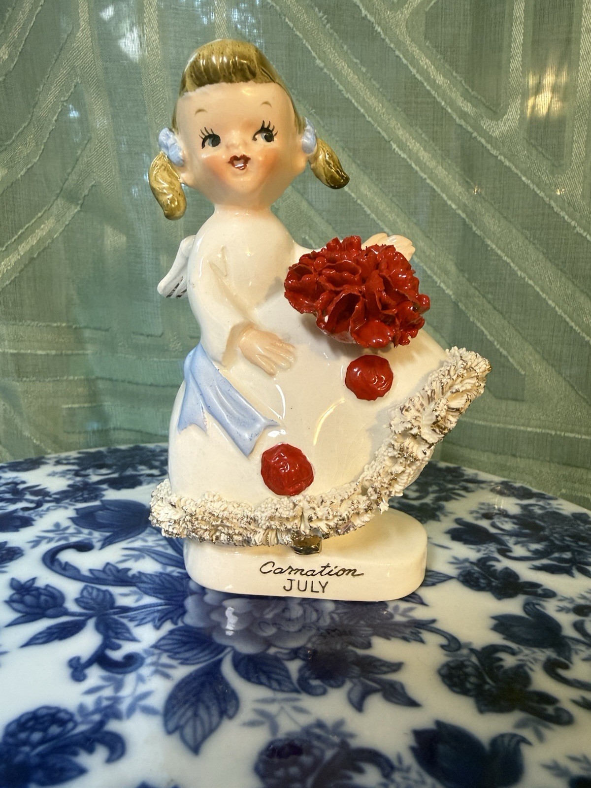 Vintage Consco Marilyn Exclusive Carnation July Girl Angel Figurine 