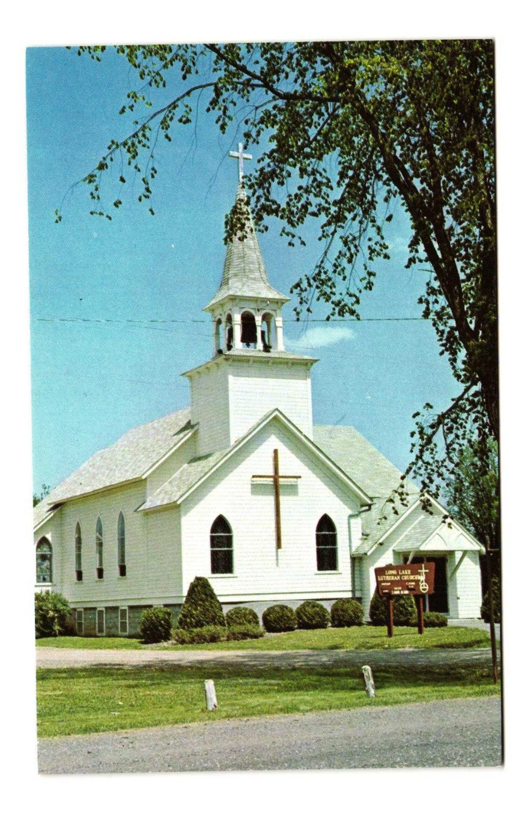 Long Lake Lutheran Church, Sarona Wisconsin vintage postcard unposted