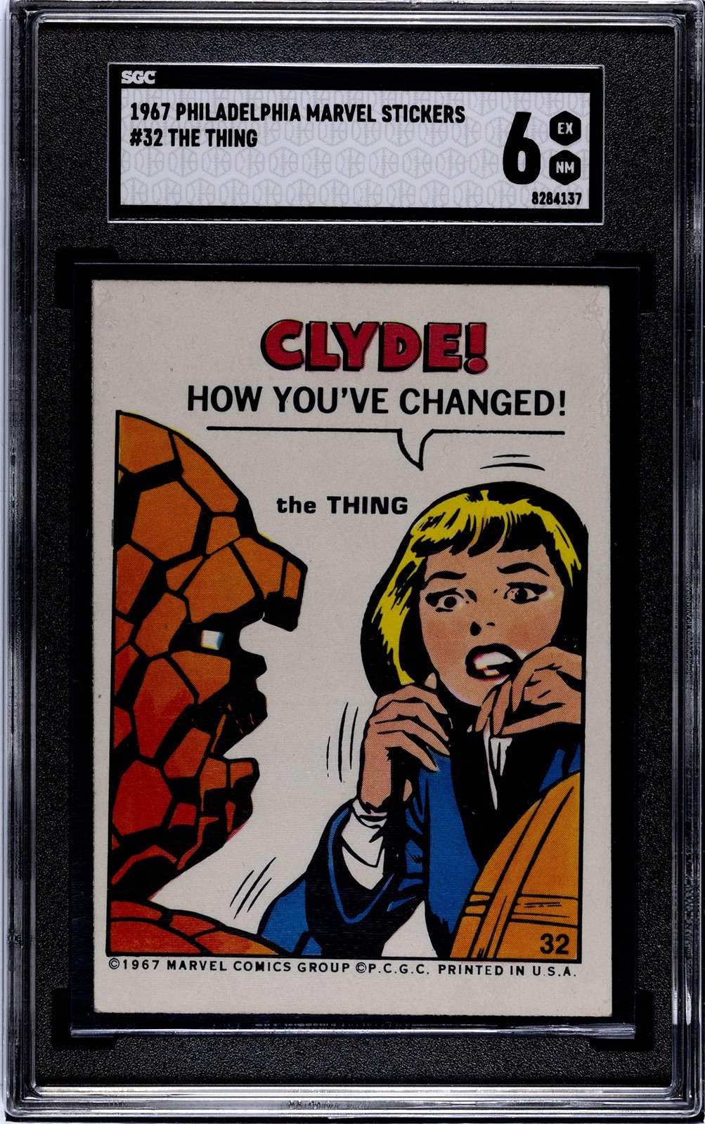 1967 Philadelphia Marvel Fantastic Four Rookie #32 SGC 6