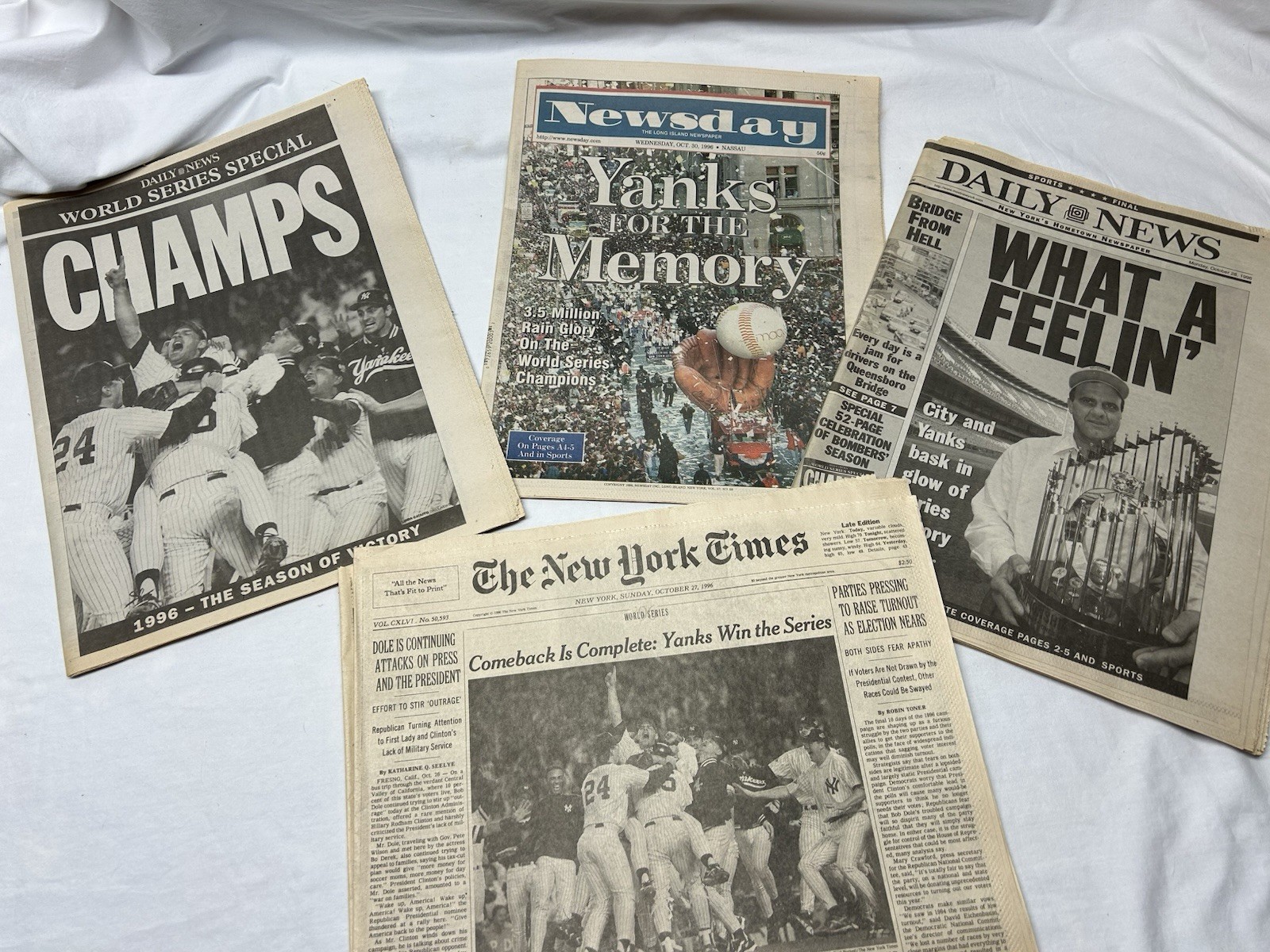 New York Yankees 1996 World Series Newspapers (Daily News, NY Times, Newsday)