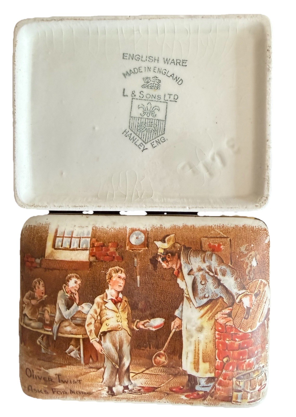 Vintage Lancaster Sandland “Oliver Twist” Trinket Box Made In England