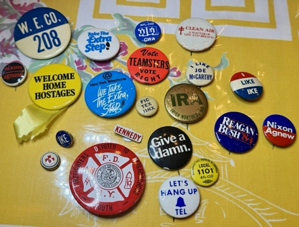 Vintage Political & Union Campaign Pinback Buttons Lot 