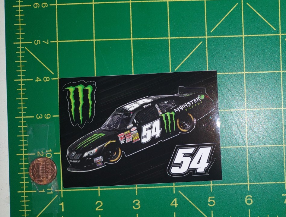 RACE CAR #54 BLACK GLOSSY Sticker Decal Original old stock