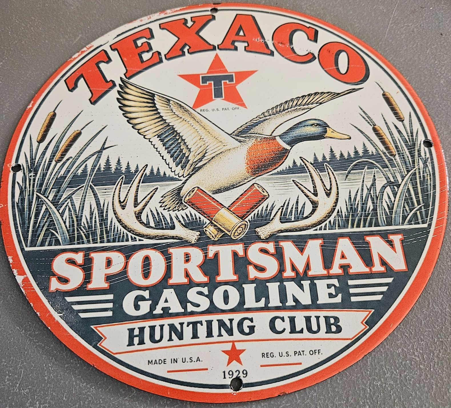 VINTAGE 1929 TEXACO SPORTSMAN GASOLINE 12\