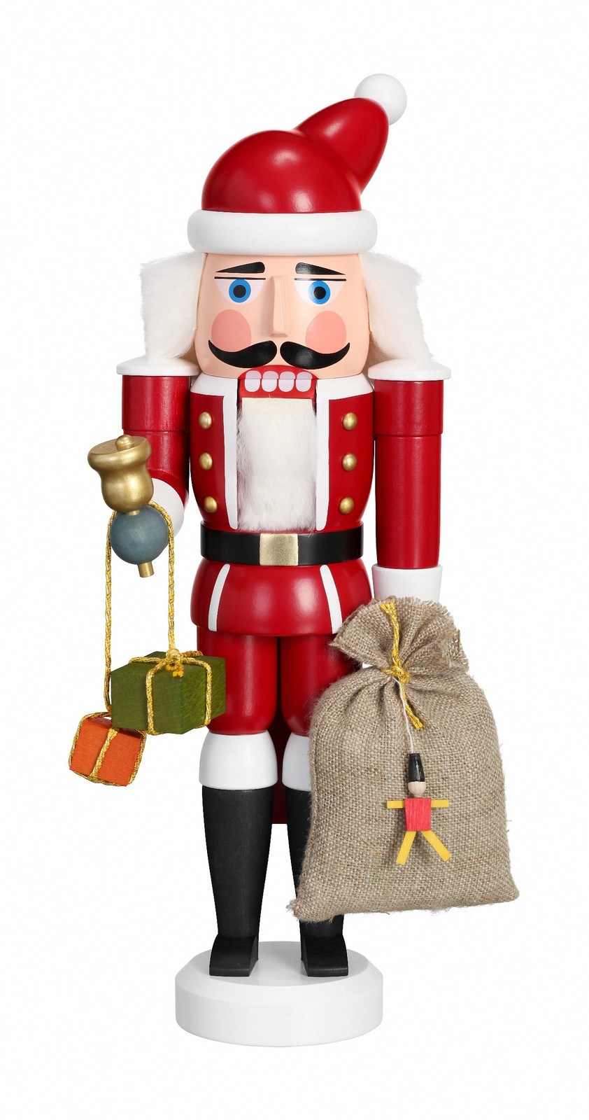 German nutcracker Santa Claus red, height 28 cm / 11 inch, original Erzgebirg...