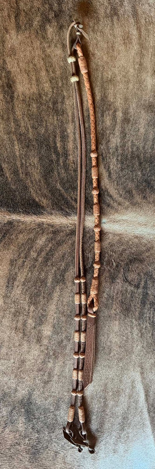 TRULY UNIQUE Handmade STITCHED LEATHER ROMAL REINS Signed By Jimmy Flores Of CA