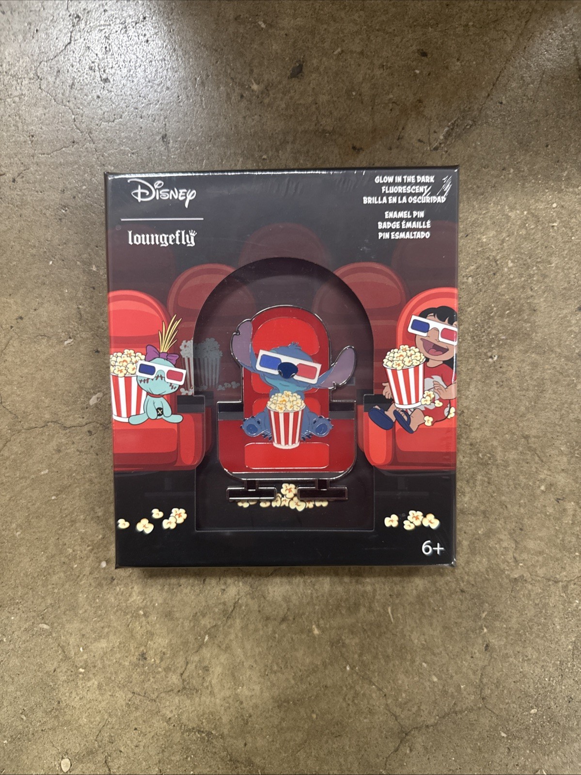 Loungefly AMC Disney Stitch Popcorn Glow In The Dark Limited Edition Pin