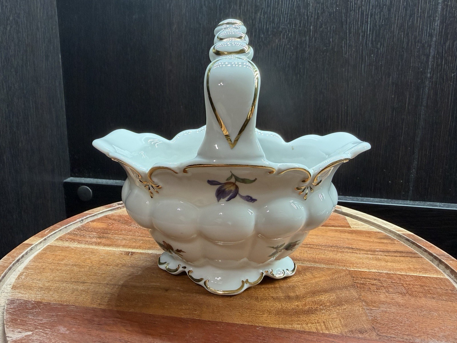 Rare & Beautiful Antique Neu Tettau Porcelain Floral Basket - Made in Bavaria