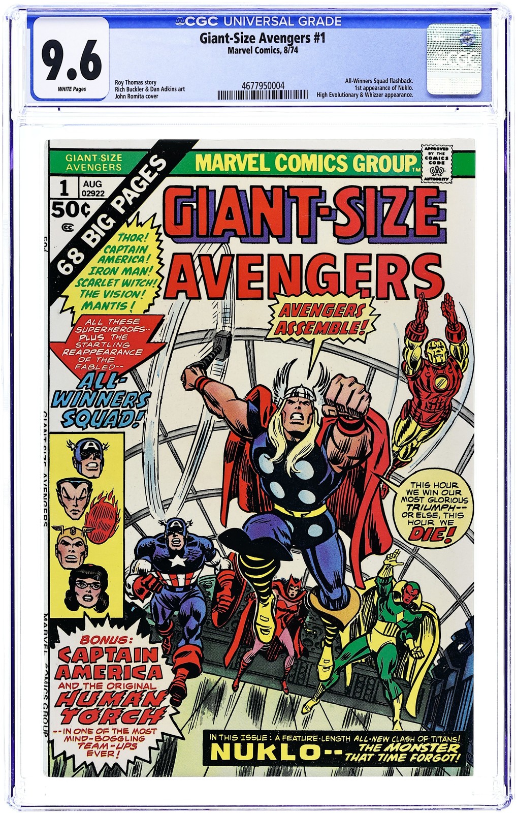 Giant Size Avengers #1 CGC 9.6 1974 4677950004