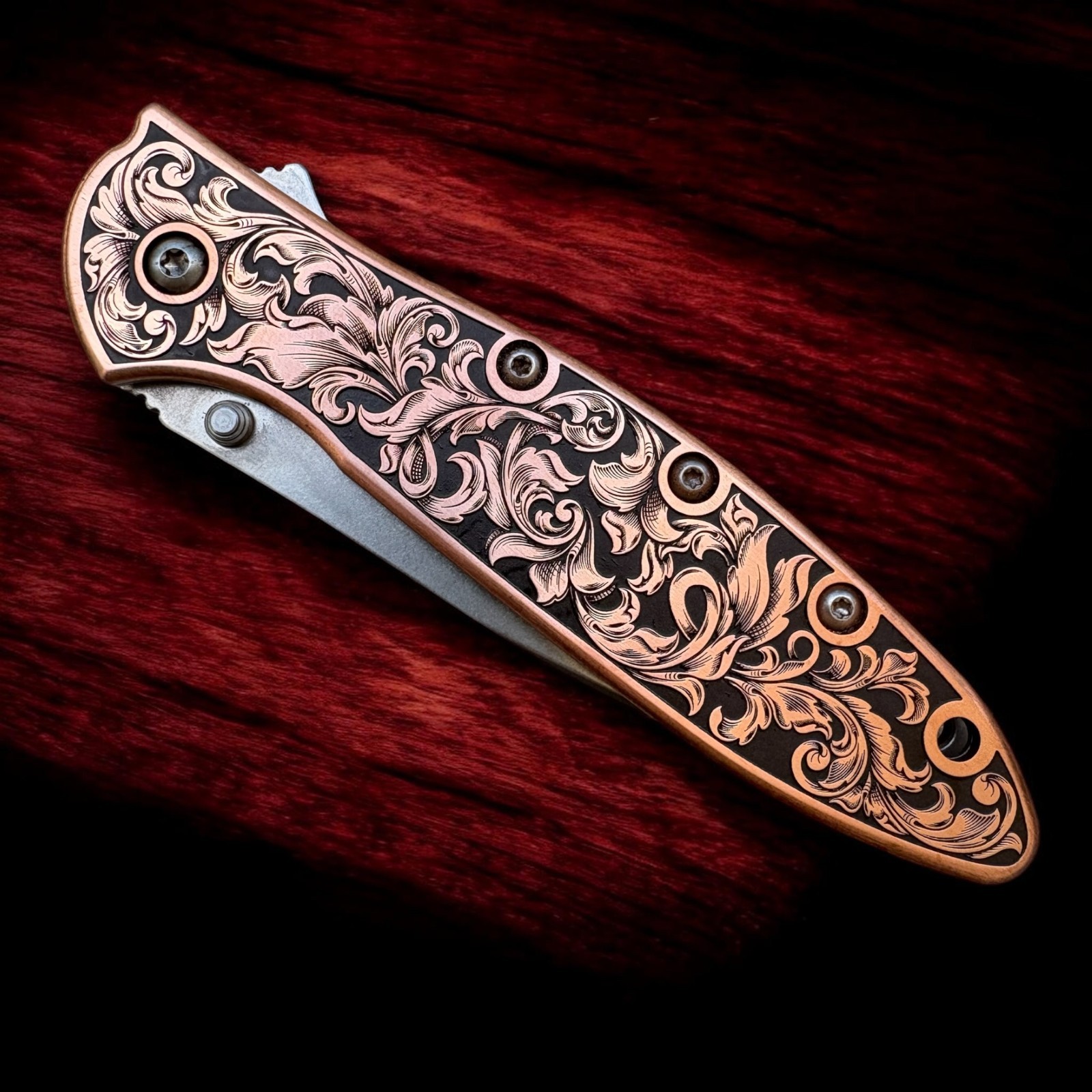 Kershaw Leek - Copper Scales - Classic Scrollwork