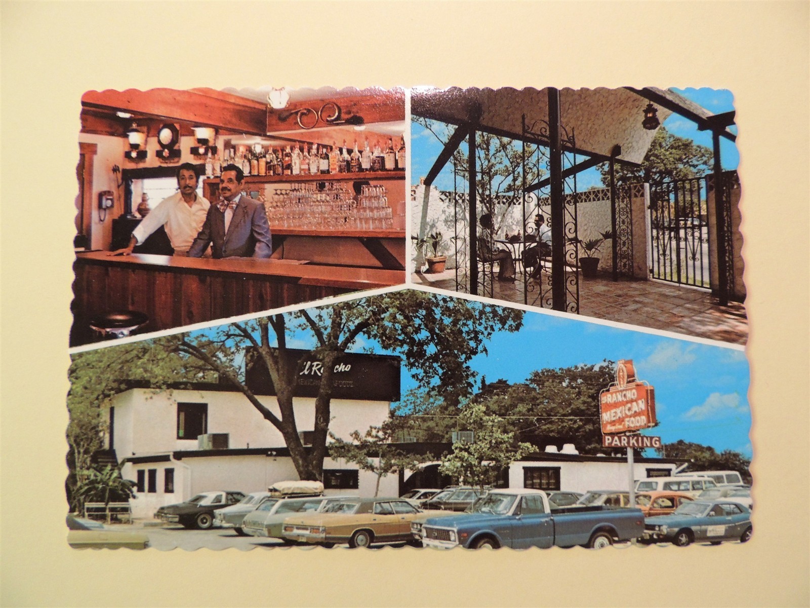 El Rancho Mexican Restaurant Austin Texas vintage postcard 1975
