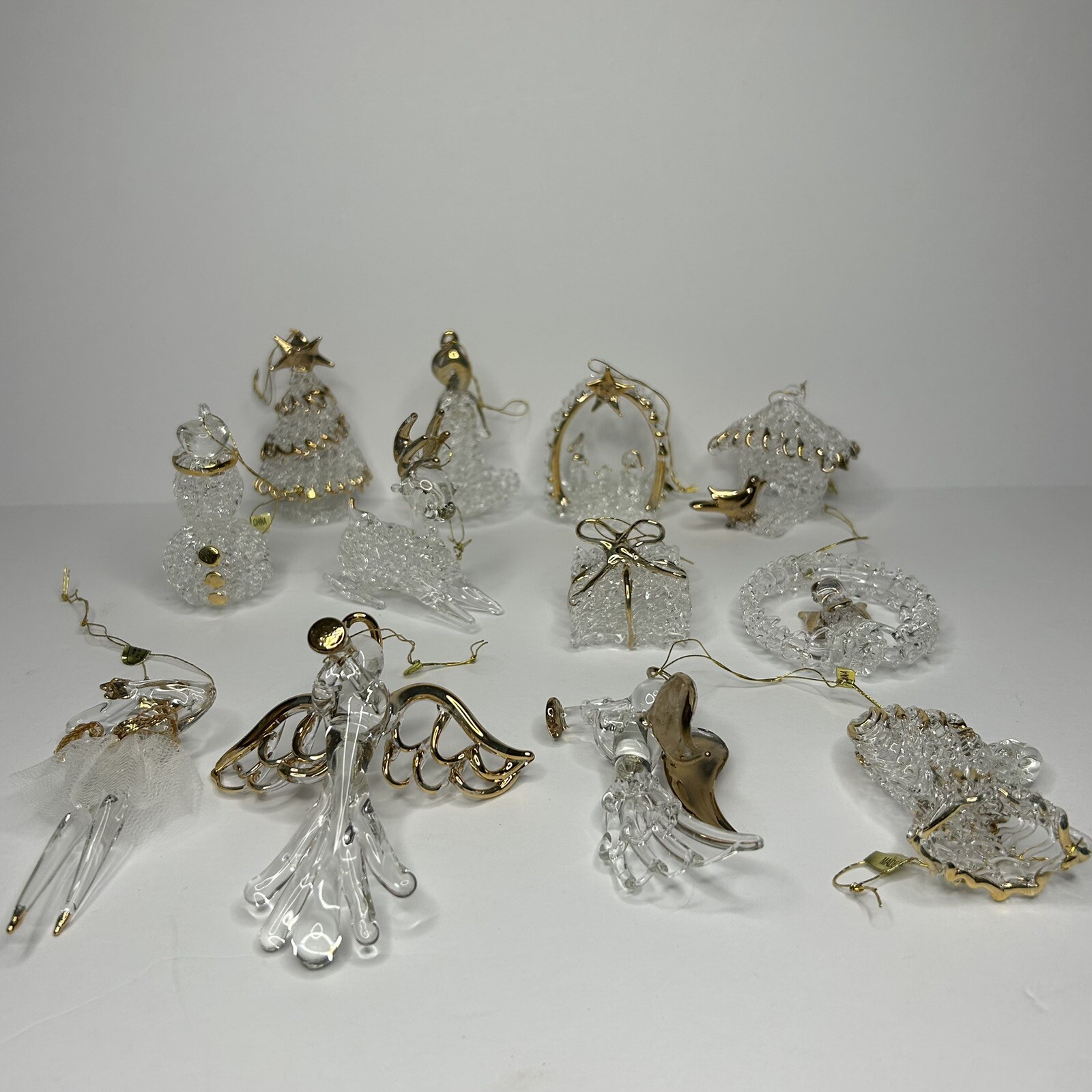 Vtg. Terry’s Village Handspun Glass Christmas Ornaments, Lot Of 12 - Retro Decor