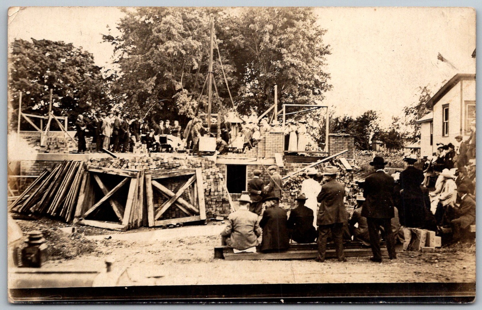 Stoutsville Ohio 1913 RPPC Real Photo Postcard Heidelberg Reformed Church