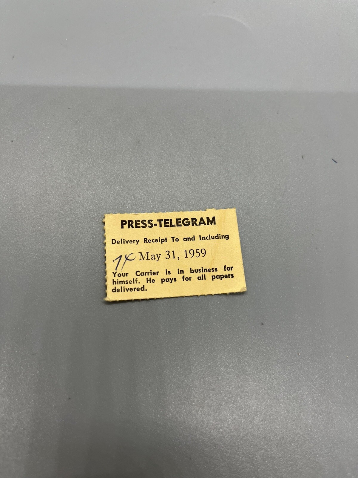 1959 Press Telegram Receipt ticket historic cool