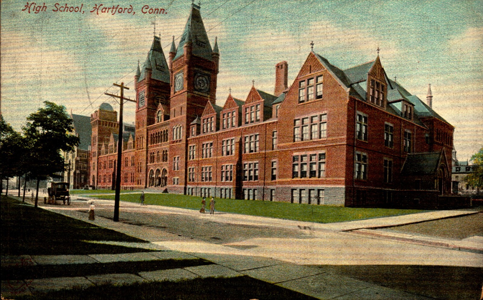 Hartford Connecticut High School - pre-1908 Undivided Back postcard bk75