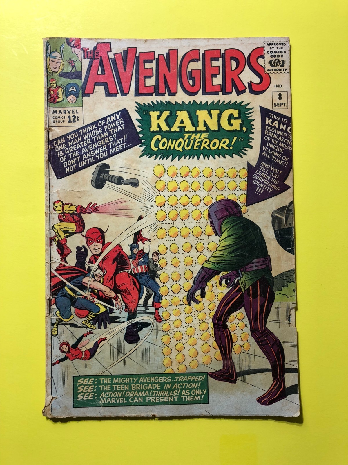 THE AVENGERS #8 1964 MARVEL COMICS 1st KANG THE CONQUEROR APPEARANCE LOW GRADE