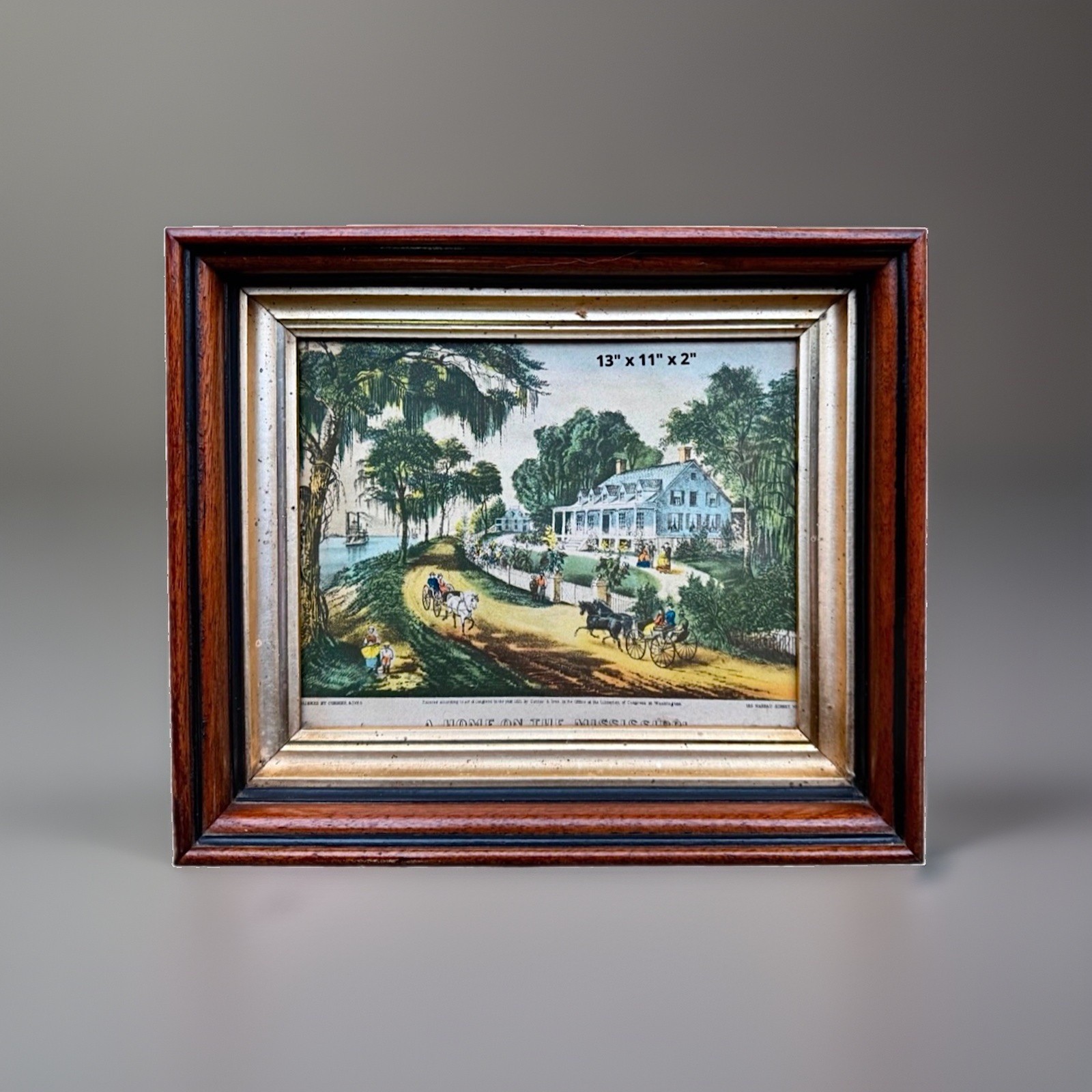 Antique Victorian Deep Walnut Picture Frame w/Glass C. 1890’s 13\