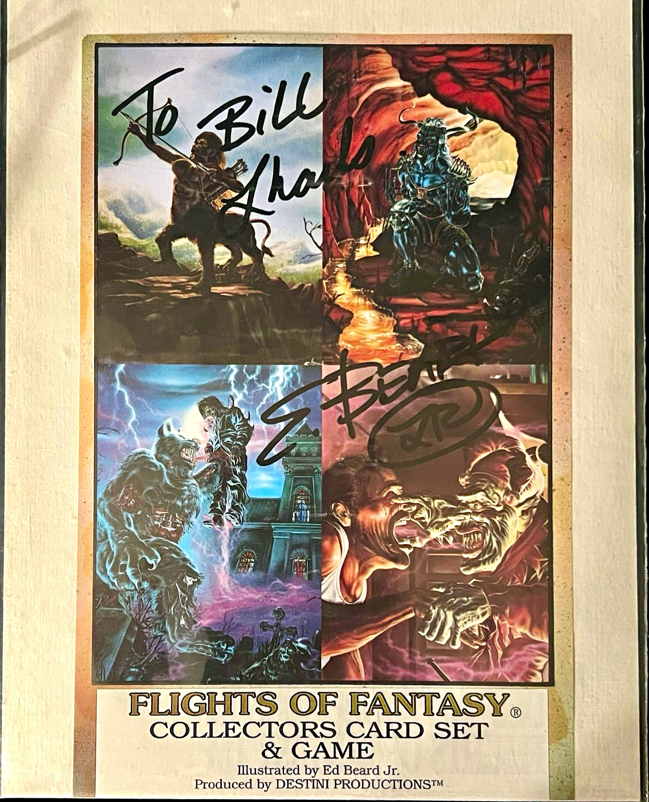 Destini Productions 1995 Flights of Fantasy Display Signed Ed Beard Jr.