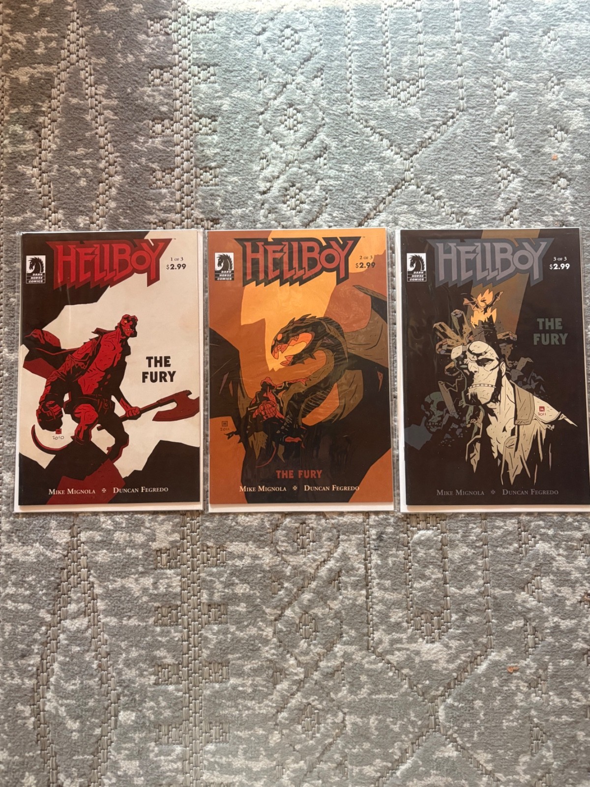 Hellboy The Fury #1-3 Complete Set Dark Horse 2011 Mignola Fegredo NM