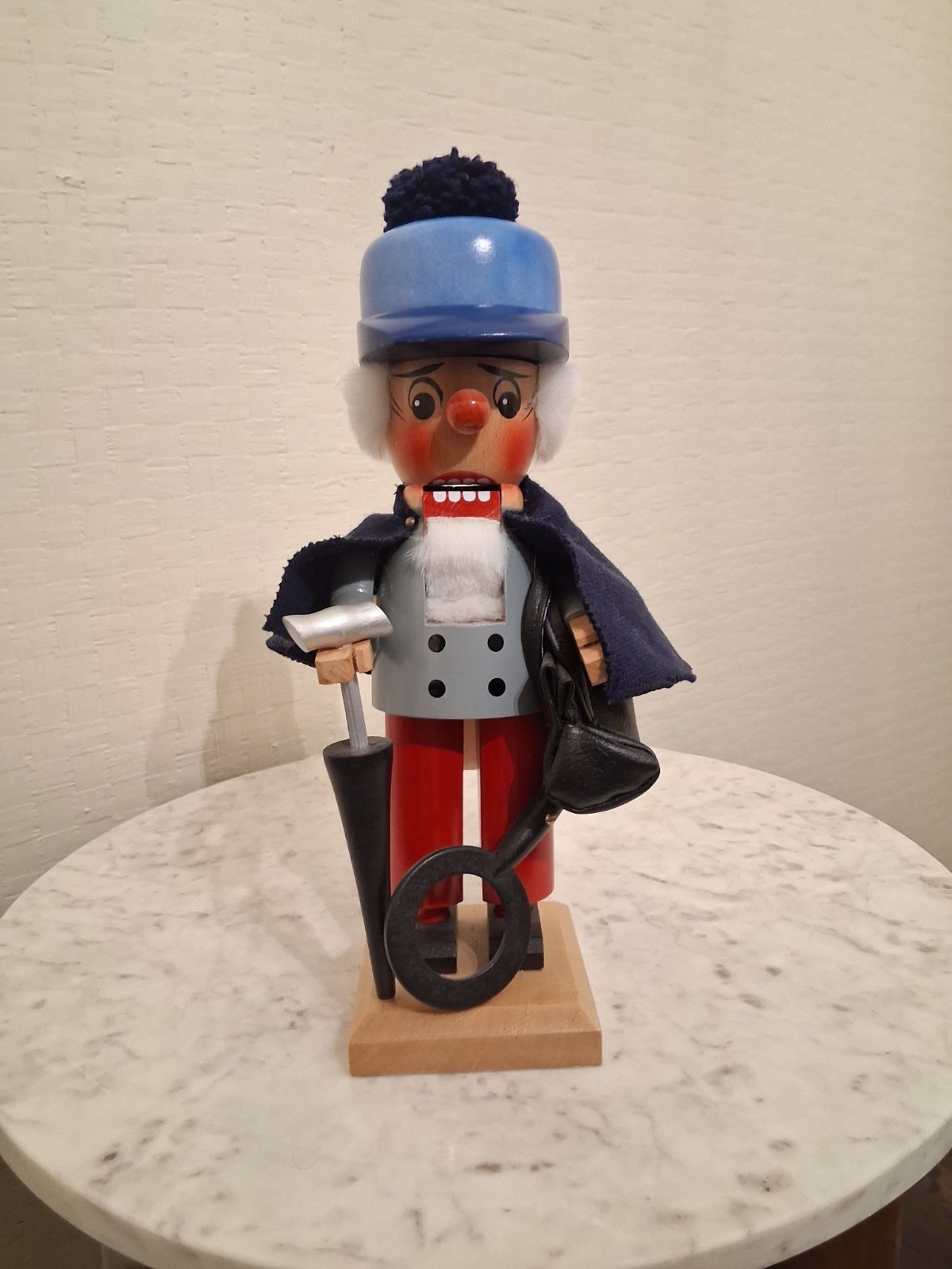 Vintage Steinbach Nutcracker Man Cape Umbrella Bag West Germany Magnifying Glass