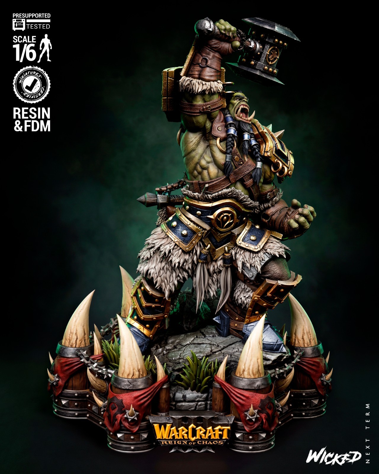 Thrall | Warcraft: Reign of Chaos | Full Sculpture | UNPAINTED | 3D Printed
