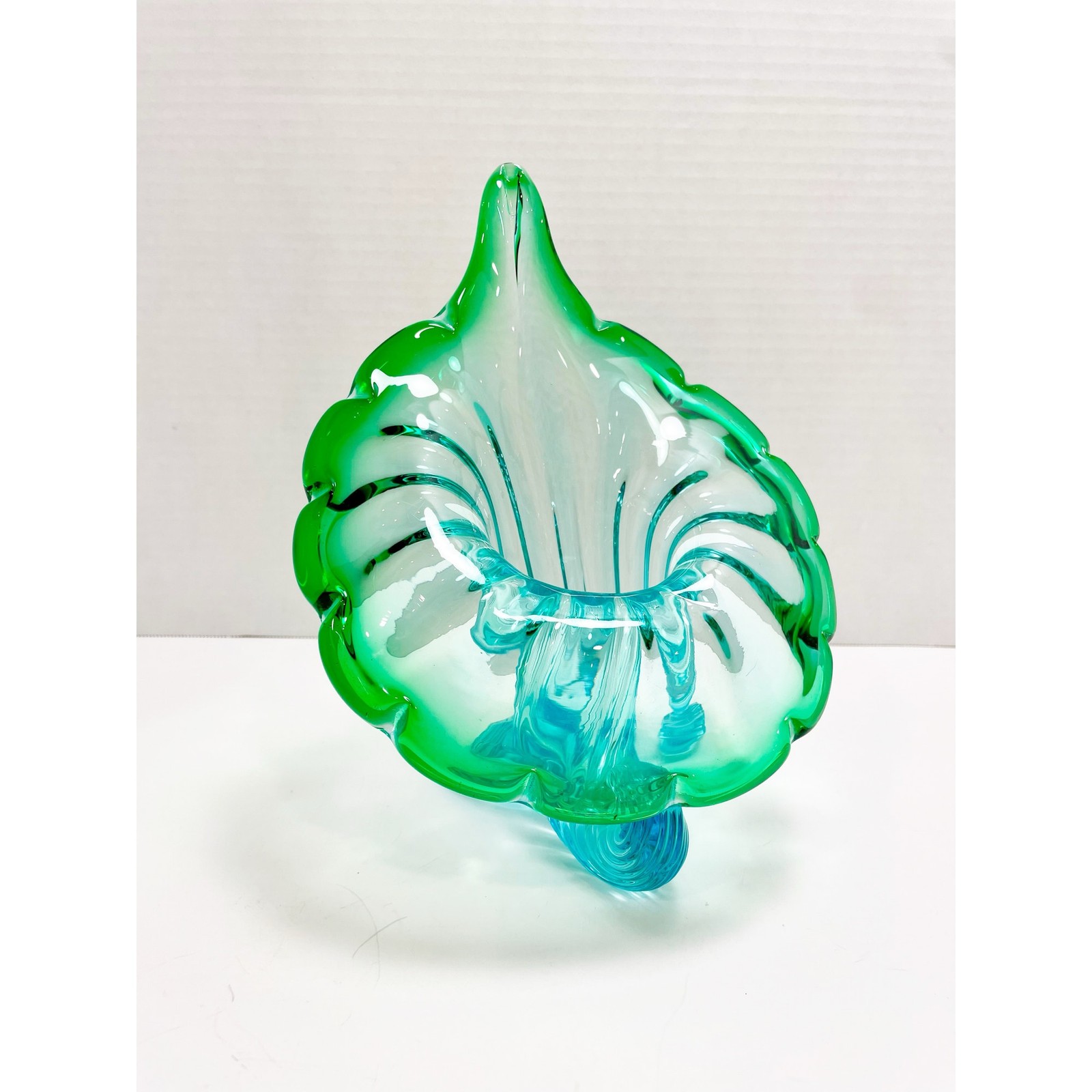 Murano Italian Blown Blue Green Turquoise Glass \